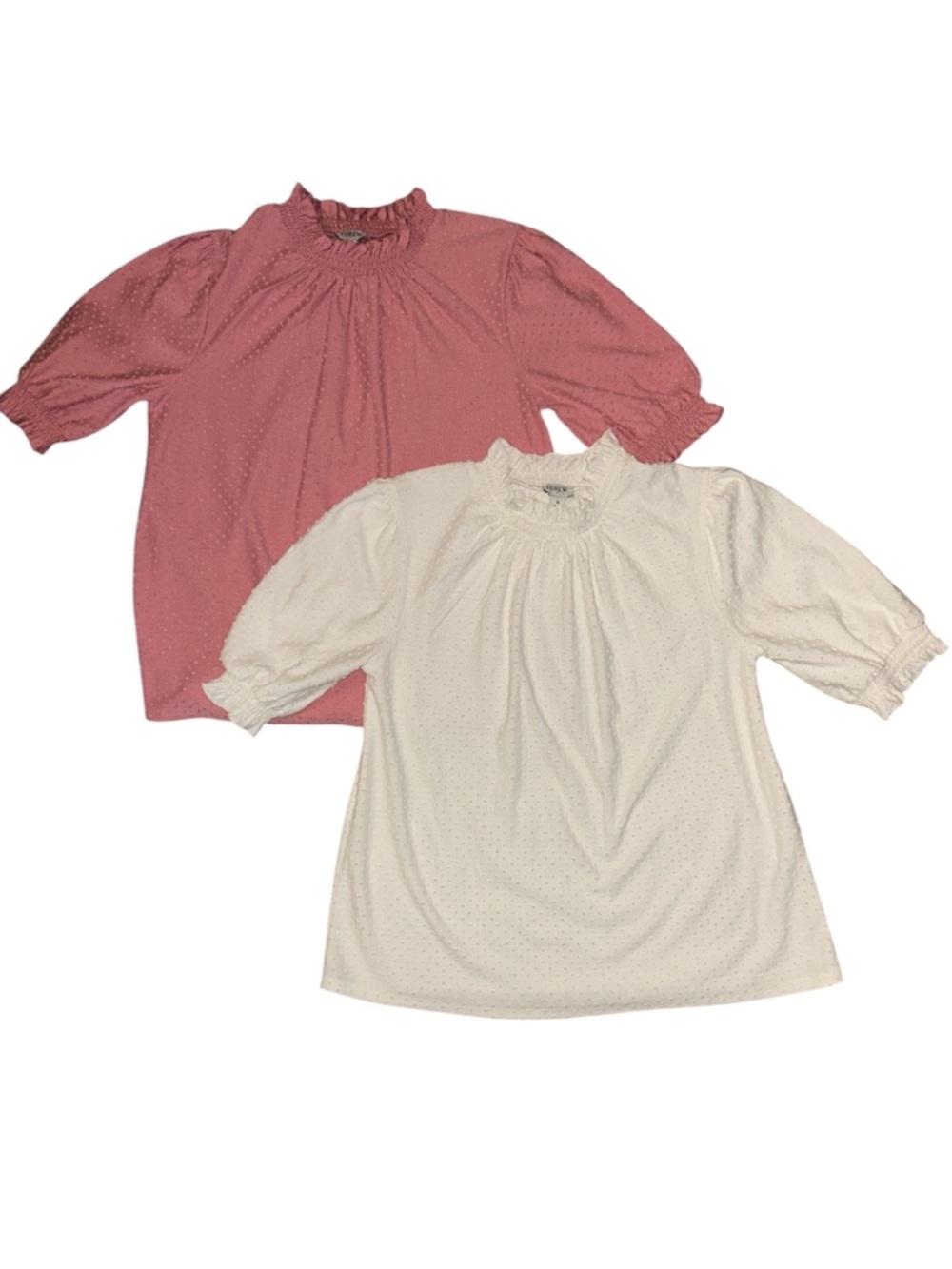 J. Crew Swiss Dot Ruffle Puff Sleeve Blouse Bundle Ballet Core Size Small